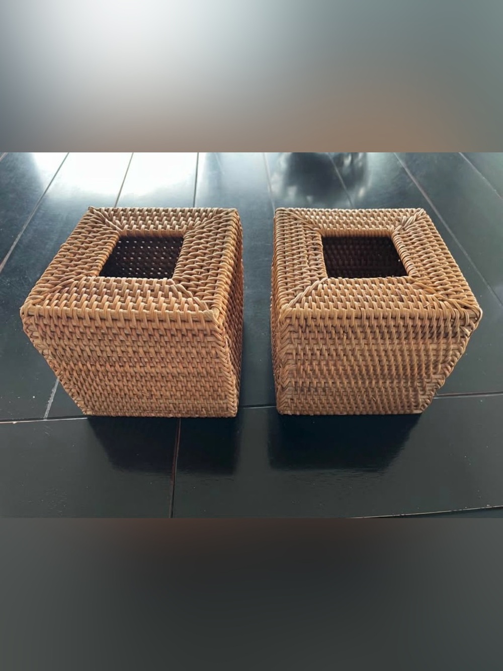 Woven Tissue Box Covers - Natural Brown